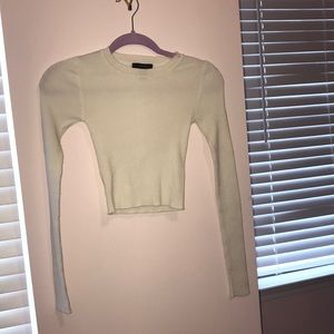 White Sweater Crop Top